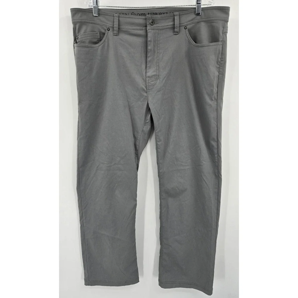 Prana Pants Mens 40x31 Slim Gray Brion Hiking Camping Traveler Gorpcore Outdoors